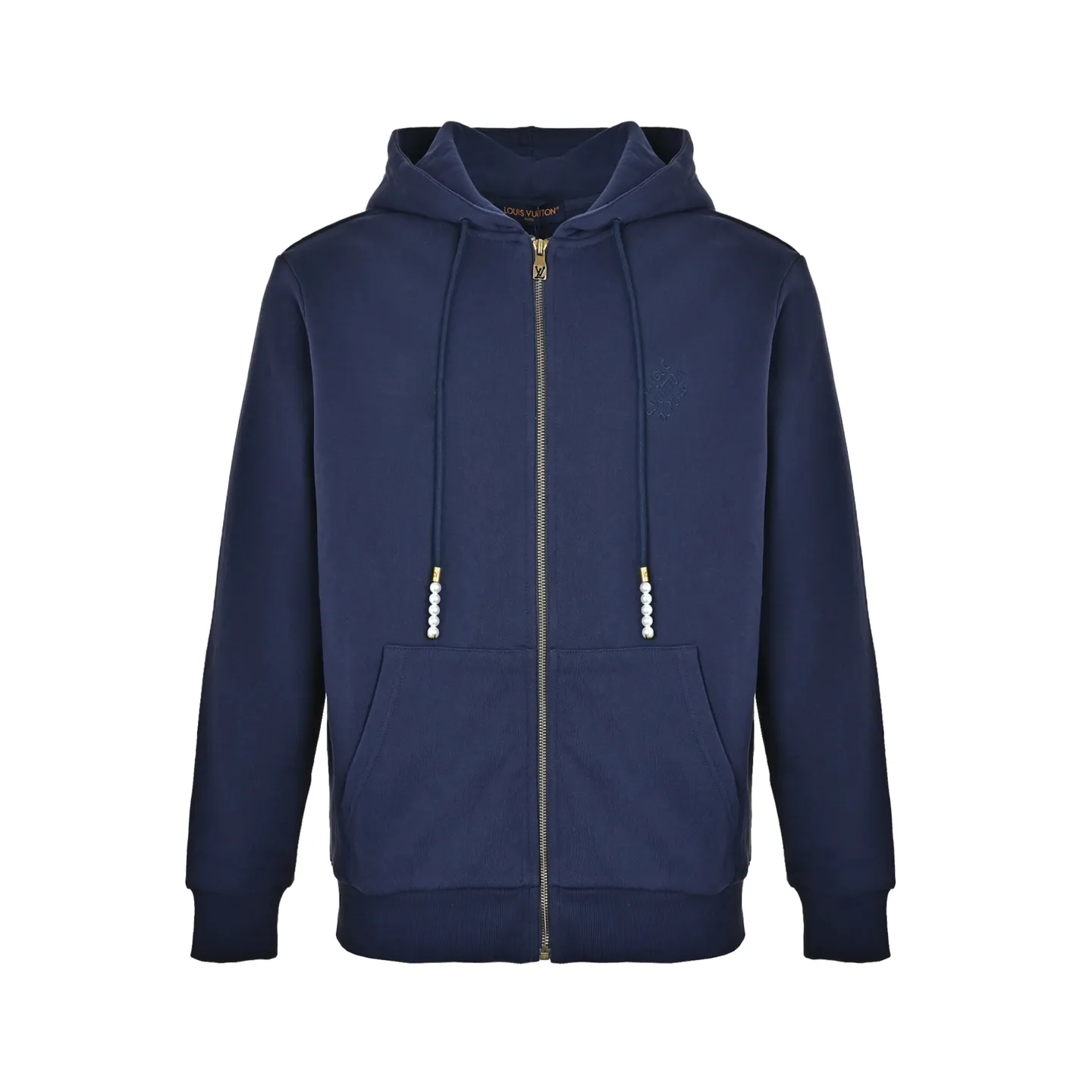 Louis Vuitton/Louis Vuitton pearl drawstring letter embroidered zipper hooded jacket